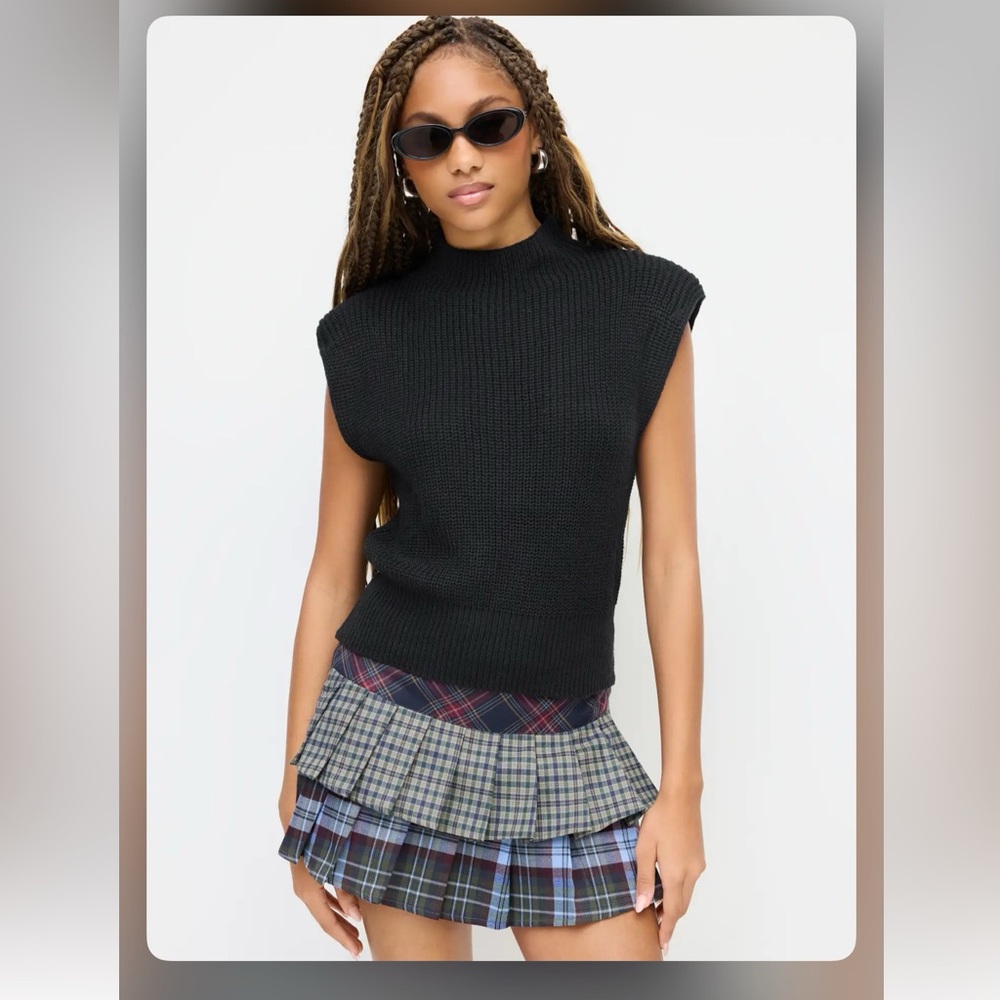 Cider SOLID HIGH NECK KNIT VEST XS EA-12